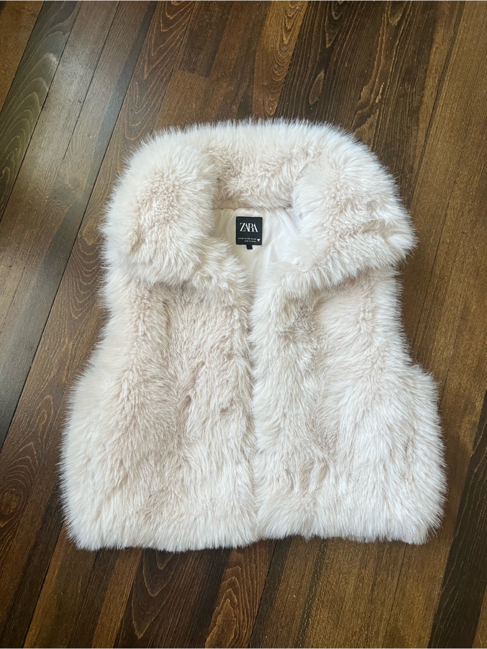 Zara Blush Faux Fur Vest
